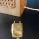 Wooden and cane foot lamp from the 60s