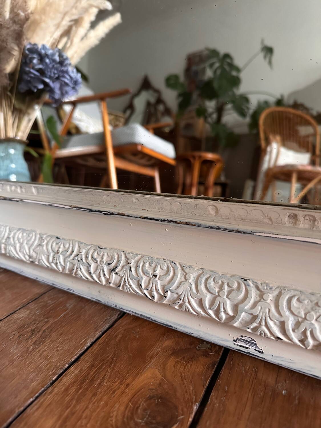 Antique Louis Philippe trumeau mirror 104 x74