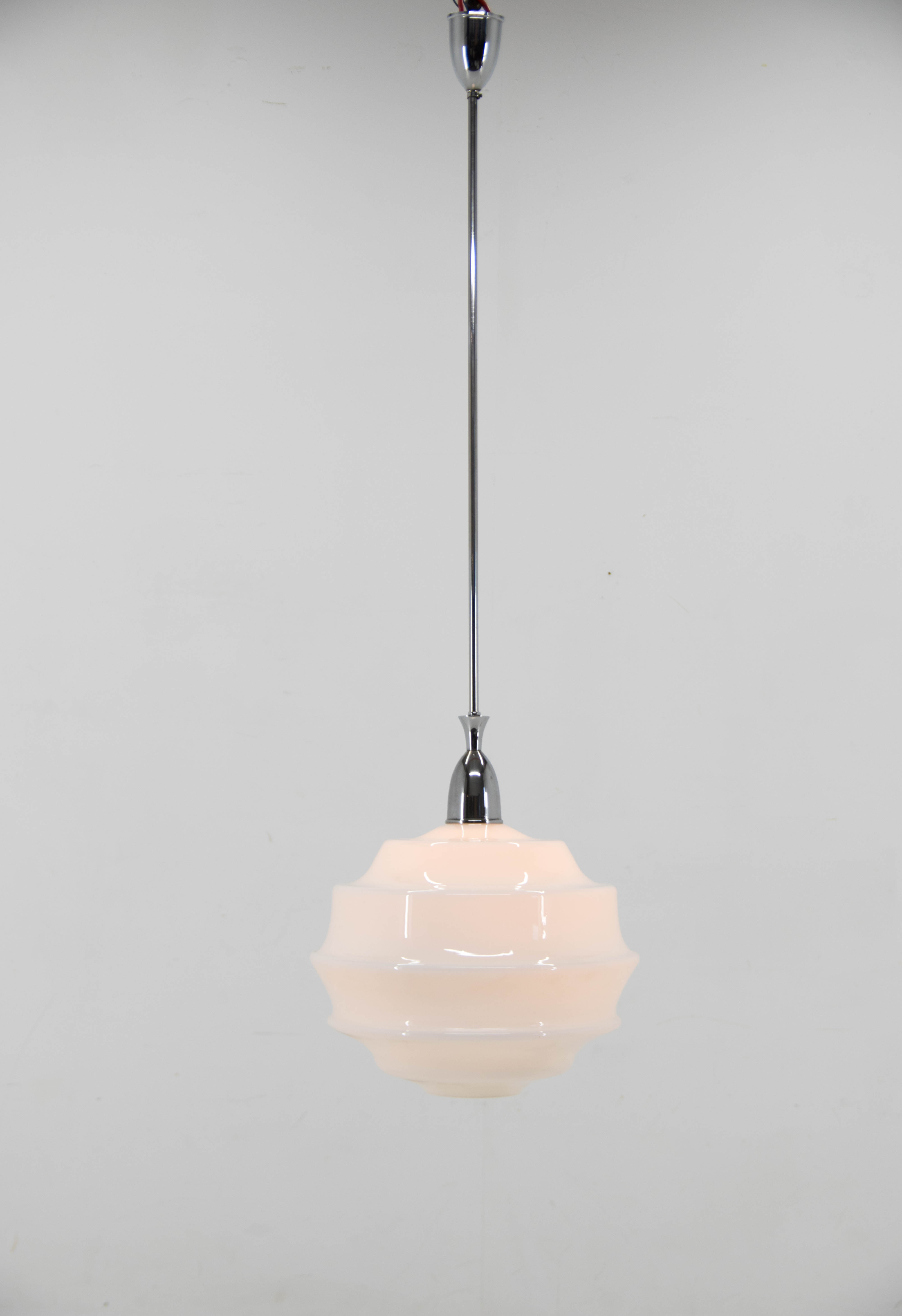 Art deco glass pendant Czechoslovakia 1950s