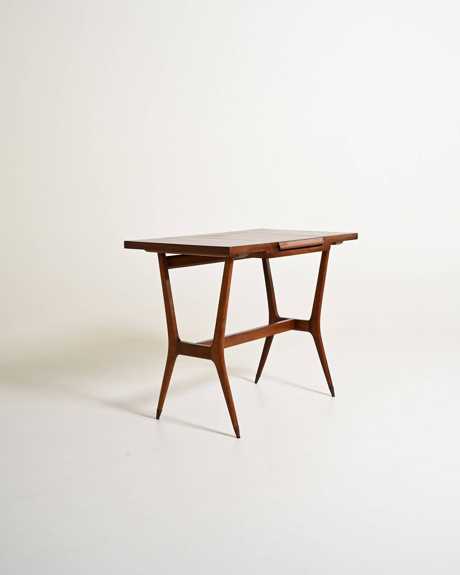 Scandinavian teak vanity table with integrated mirror, 1960s