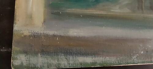 Peinture à l'huile sur carton toilé, vue de Florence, première moitié du XXe siècle