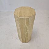 Italian travertine side table or pedestal, 1980's
