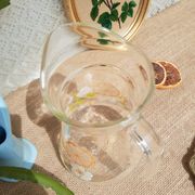 Carafe patterns flowers in glass -vintage