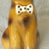 Pichet a eau en faience barbotine le chat a la cravate