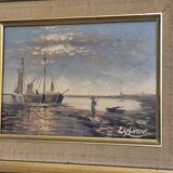 Boat canvas painting