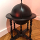 Bar Globe Terrestrial Map Eucalyptus Wood World Painted Black