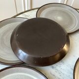 Set of 8 70s stoneware dessert plates