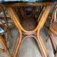 Rattan high table / smoked glass top