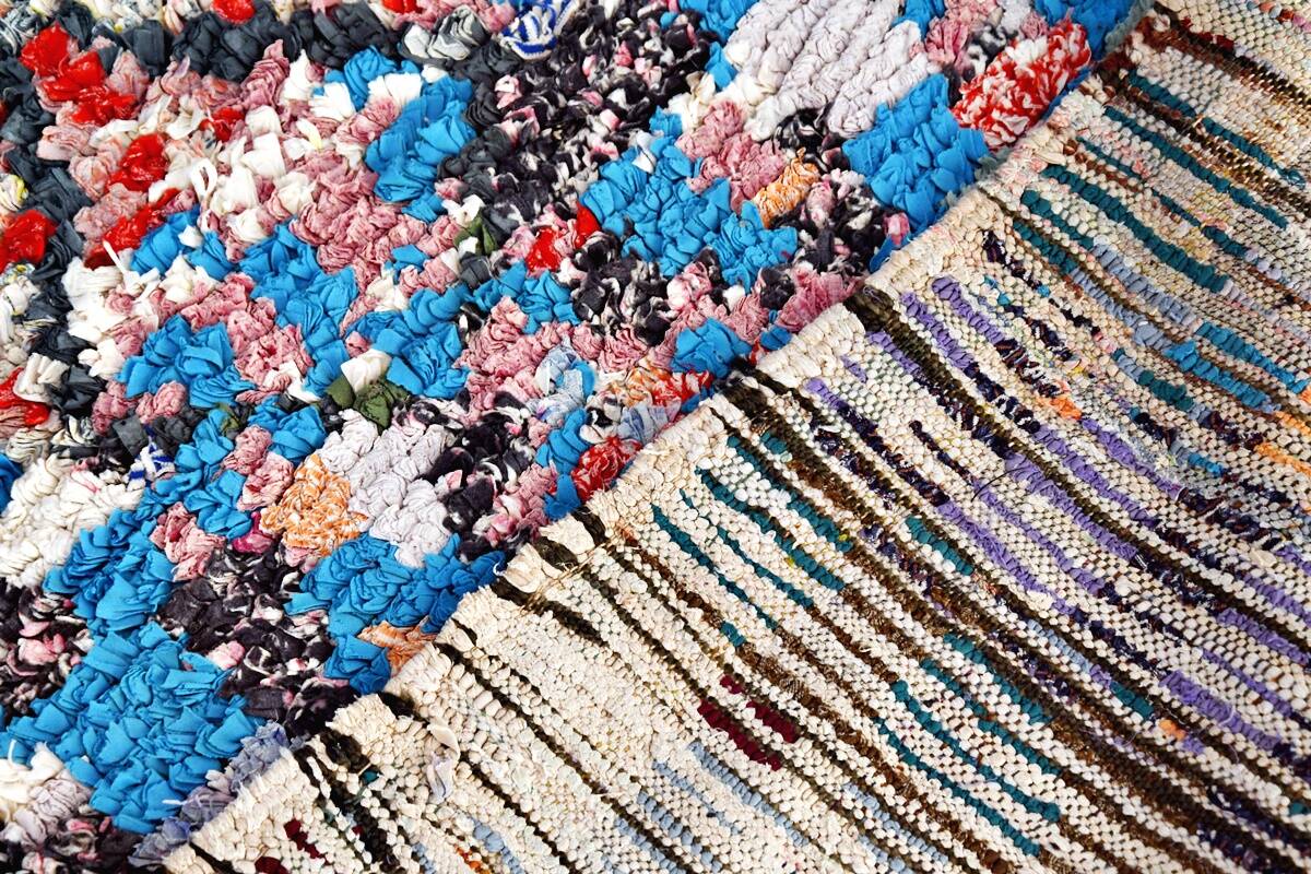 Vintage Moroccan Berber Boucherouite rug 238 x 85 cm