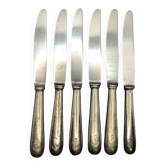 Lot de 6 petits couteaux de la marine en métal argenté soh
