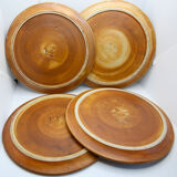 Set of 4 plates La Colombe with country and naive decorations