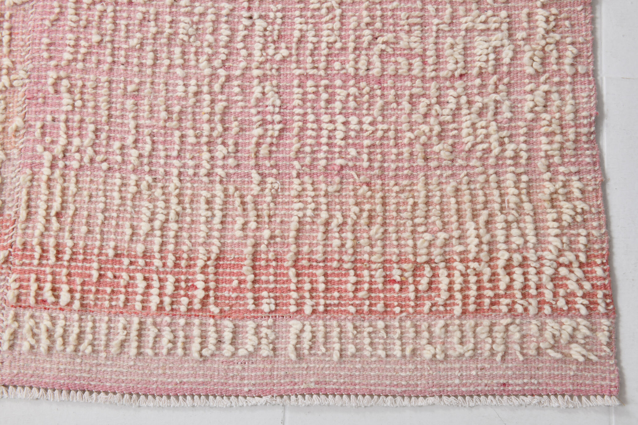 Tapis turc rose Kilim Blush 7x8, 228x248cm