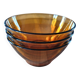 3 bols en verre ambré Duralex