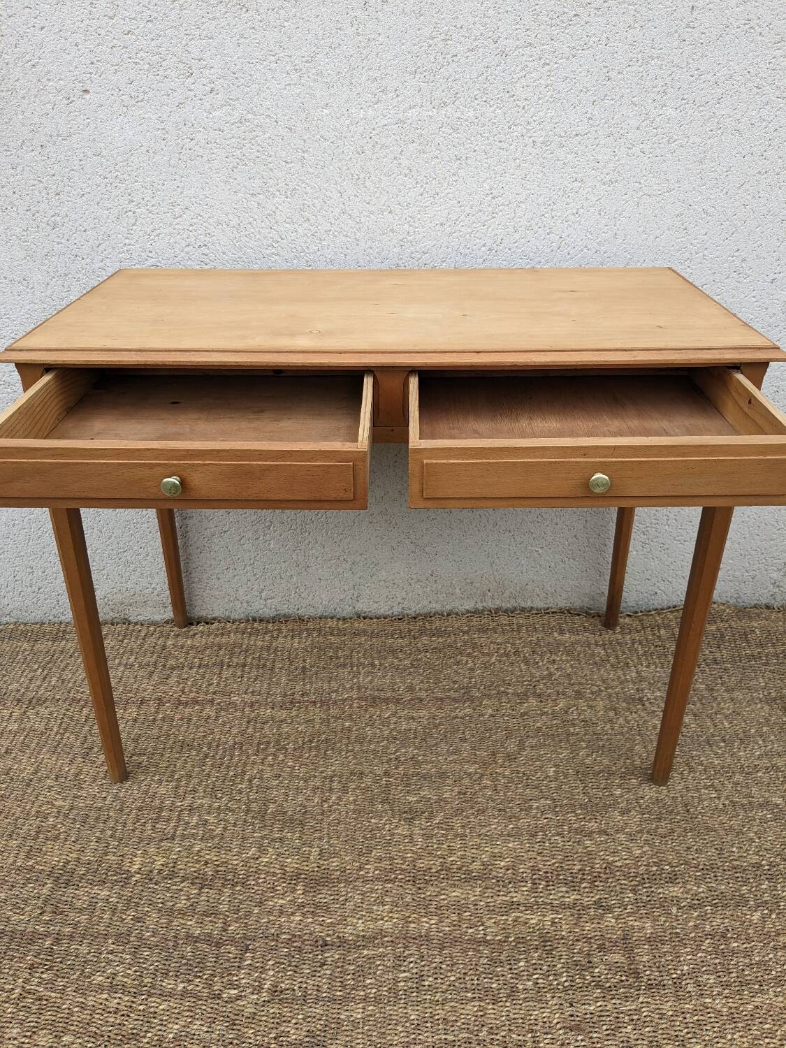 Beech desk / table 2 drawers
