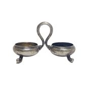 Eclectic silver salt and pepper holder, Germany, 1890s