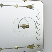 Coat rack with five engraved mirror hooks from Cristal Arte, Italy