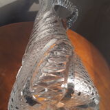 crystal carafe and cap trimmer stone and big old work chiselee