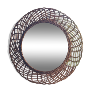 miroir en rotin