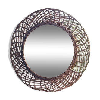 Rattan mirror