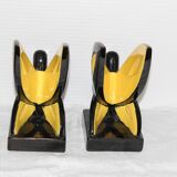 Pair of ceramic book greenhouse