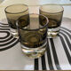 Set of 3 glasses smoked thick bottom
