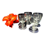 Suite de 4 verres a vin rouge a pied en cristal