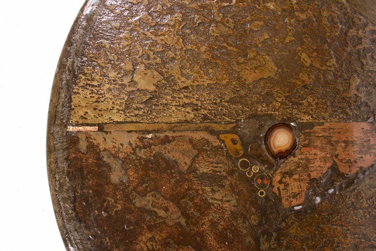 Table low Paul Kingma one-off Agate slate brass