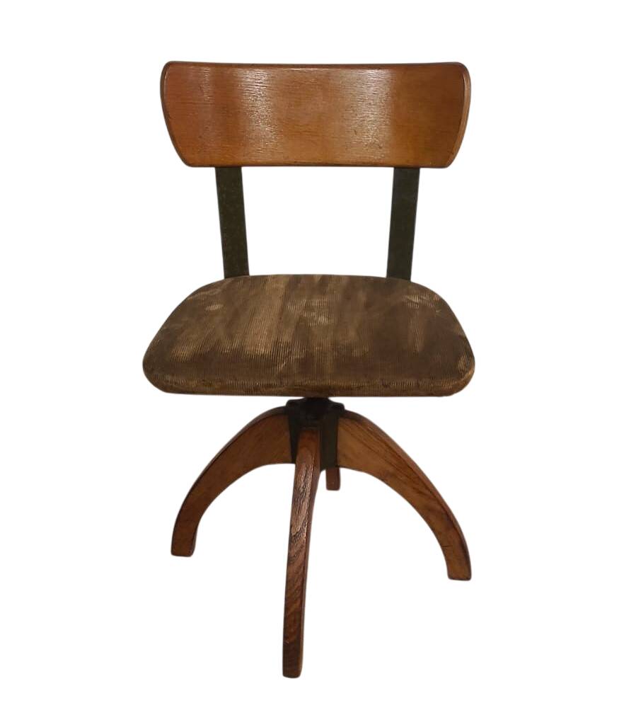 Adjustable Scandinavian oak office chair – Denmark, 1940