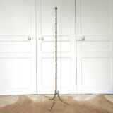 Vintage tripod brass floor lamp bamboo decoration