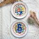 2 St Clement Luneville plates, 19th century, floral pattern