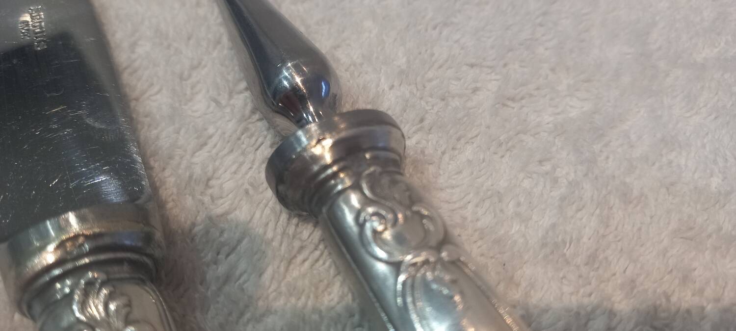 2-piece carving set, silver plated metal, Ercuis LXV 29