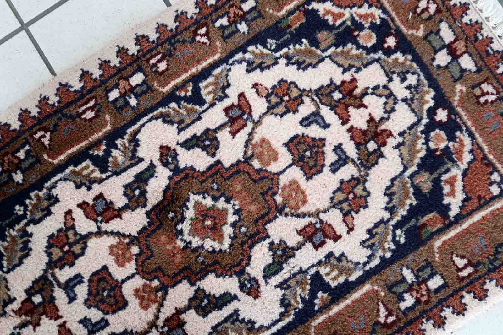 Vintage persian carpet hamadan handmade 60cm x 97cm 1970s