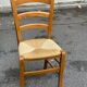 Louis Philippe solid oak and straw chair