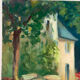 The house in the woods, oil on canvas.