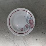 8 vintage Avranches earthenware plates decorated with roses