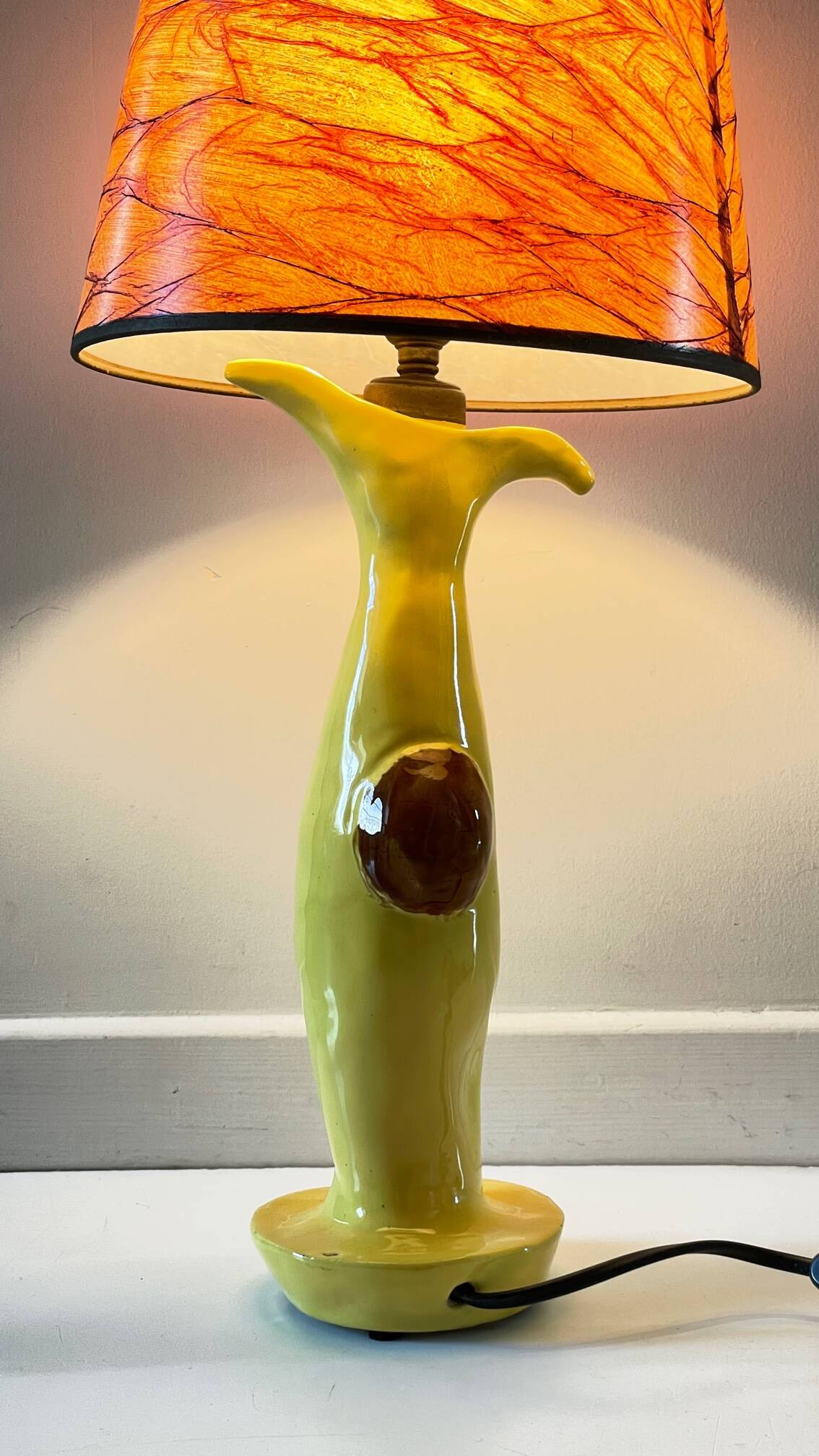 Vintage signed art ceramic lamp