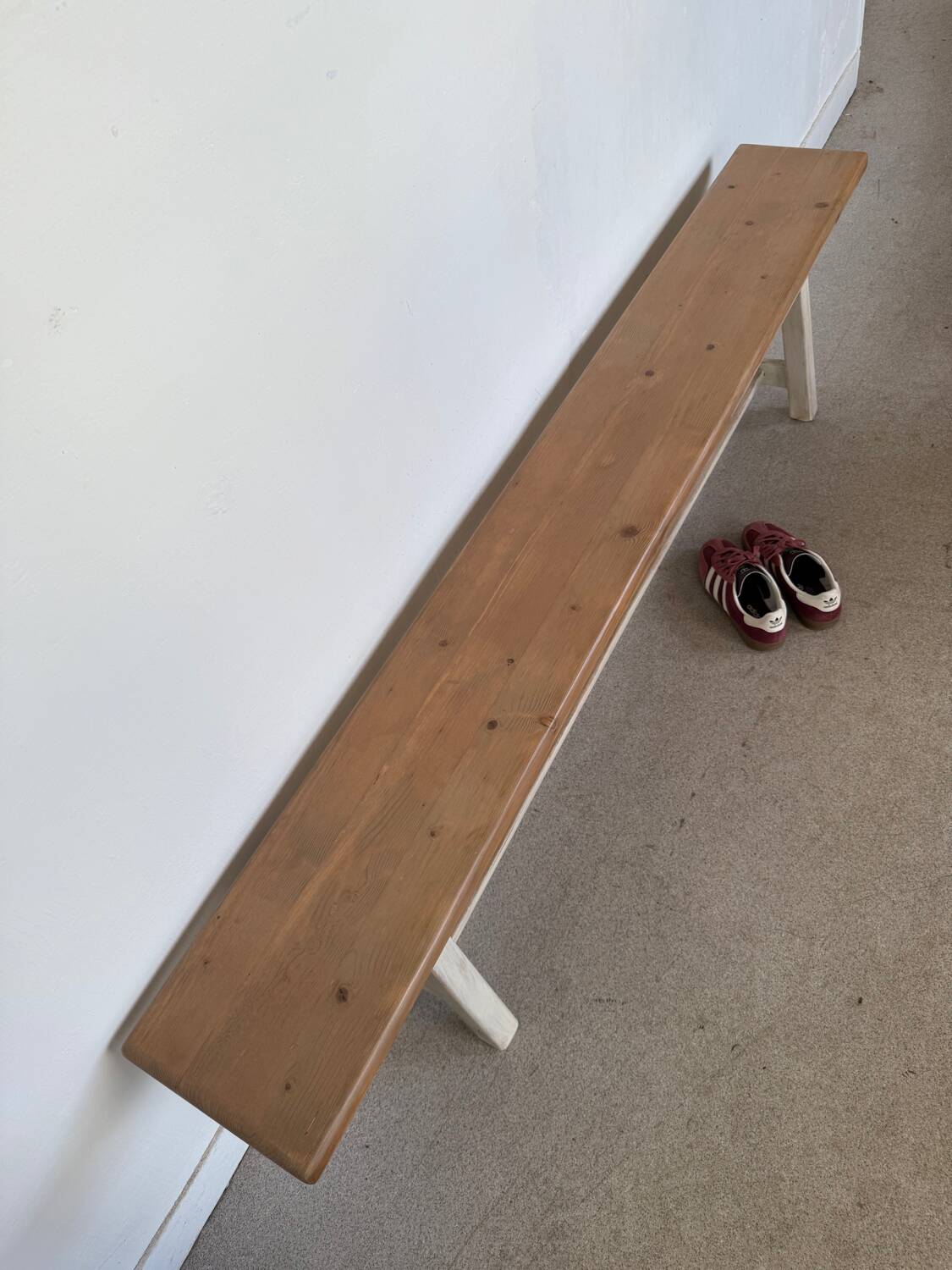 Vintage solid wood farmhouse bench