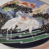 Large model plate in Chinese enamel porcelain with splendid bird decoration. macau