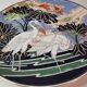 Large model plate in Chinese enamel porcelain with splendid bird decoration. macau