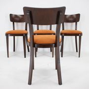 1950s Set of Four Restored Dining Chairs, Czechoslovakia