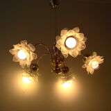 Vintage chandelier with roses in glass paste