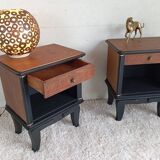 Art Deco walnut bedside tables.