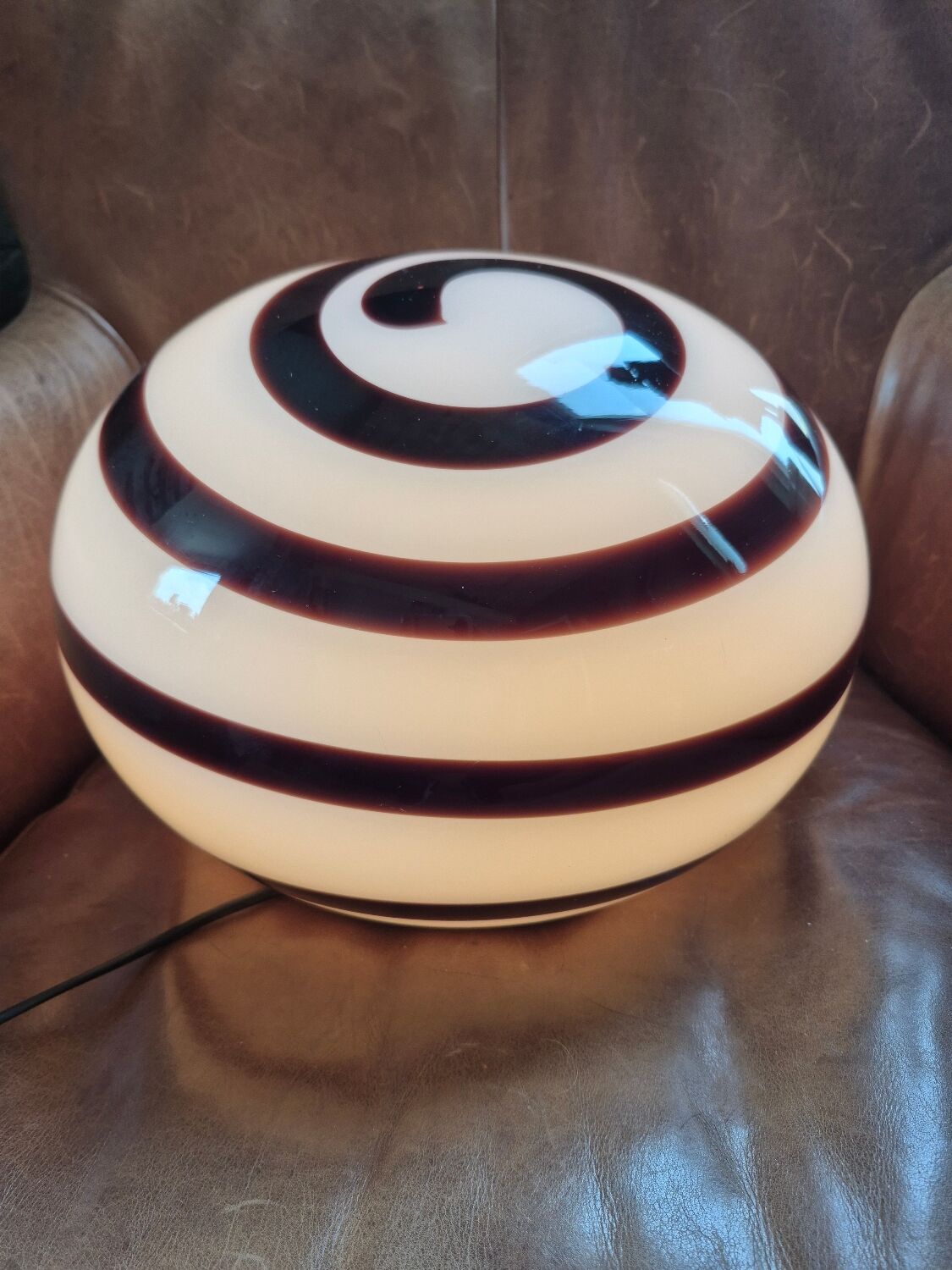 Vintage zicoli 711 zebra swirl lamp glas xxl 35 cm