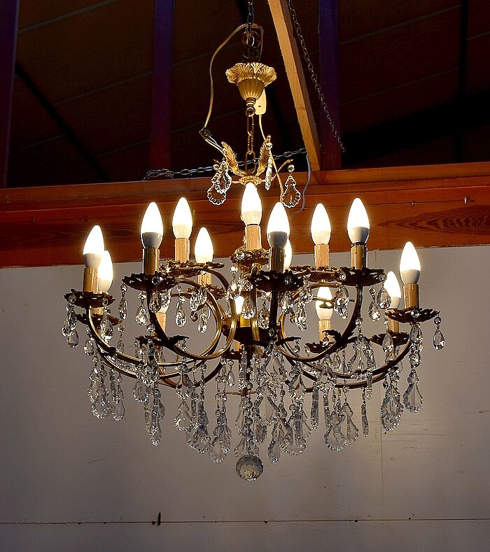 Crystal chandelier mid 20th