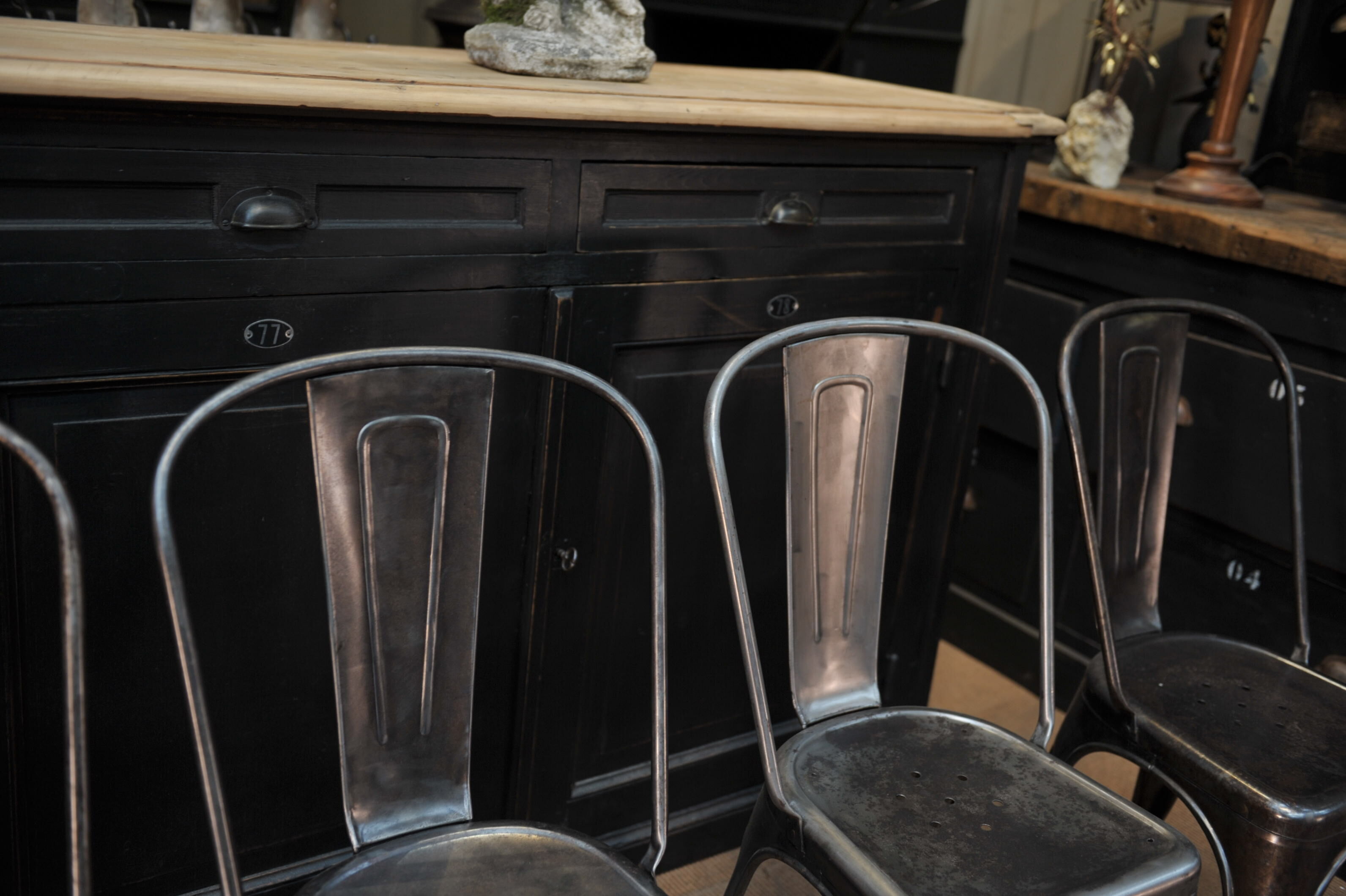 Lot of 6 old Tolix chairs 1950