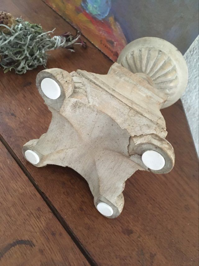 Indian candlestick wood and glass