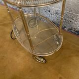 Glass and metal serving trolley, 1960s