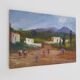 Oil on wood by Riccardo Capone Village Italy 50s 60s