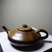 Vintage Japanese-style teapot from the 70s-90s, handmade brown stoneware signed Pichon.
