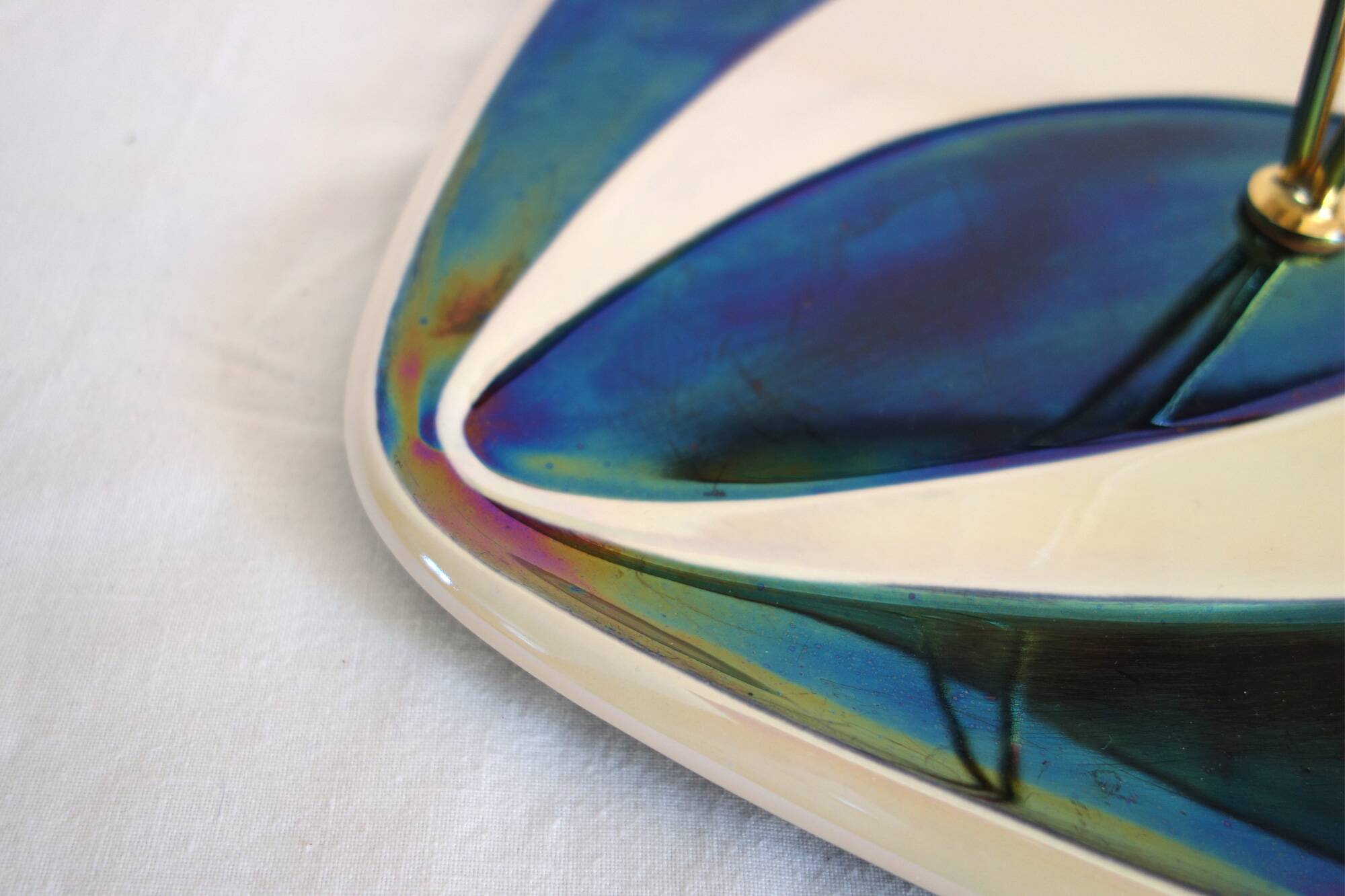 Verceram iridescent ceramic cheese board from the 60s